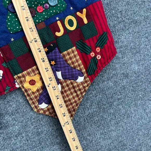 Vintage Handmade Christmas Vest One Size Quilted Santa 90s Folk Art Ugly Teacher - Picture 6 of 6